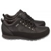 Men's trekking NIK shoes, BLACK leather, breathable membrane Sympatex