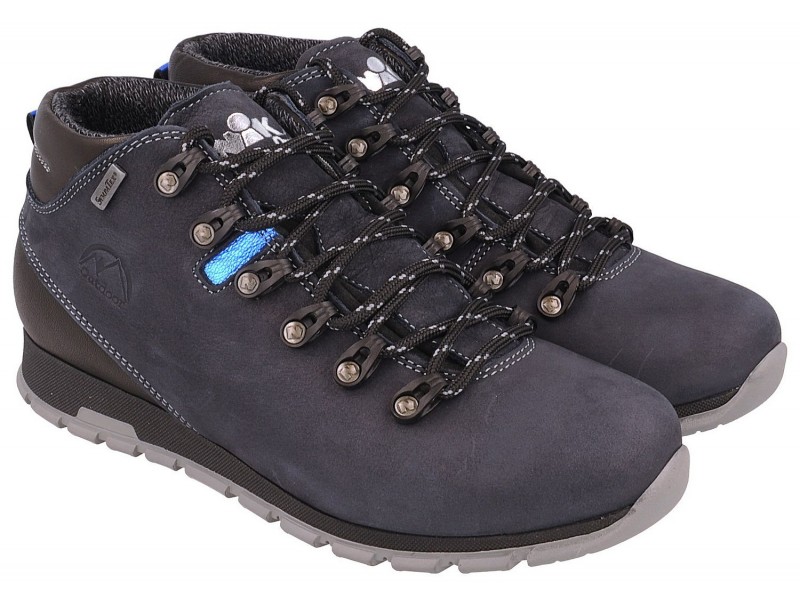 Women's hiking shoes, dark BLUE genuine leather, membrane, breathable Sympatex