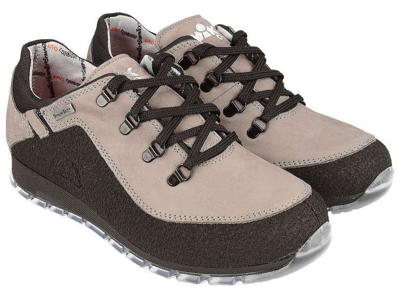 women's hiking shoes, GREY, leather, breathable membrane Sympatex