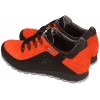 Women's hiking shoes, RED leather, breathable membrane Sympatex