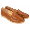 Loafers women, BROWN, natural grain leather, lightweight