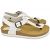Profiled women's sandals, WHITE, genuine leather