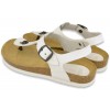 Profiled women's sandals, WHITE, genuine leather